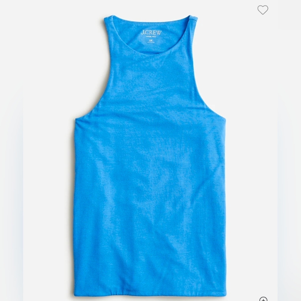 NWT, J. Crew Size Medium, Form Knit High Neck Cutaway Tank Top, Sail Blue